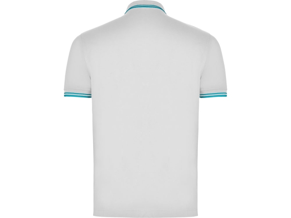 Рубашка поло "Montreal" мужская, белый/бирюзовый