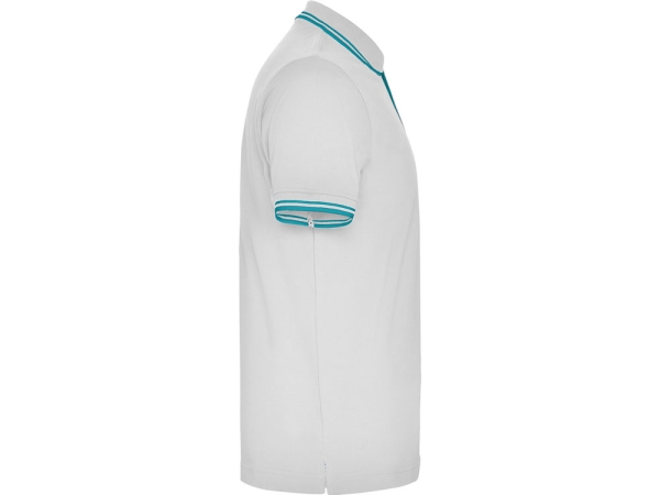 Рубашка поло "Montreal" мужская, белый/бирюзовый