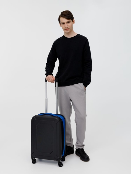 Чемодан Platta, черный с синим