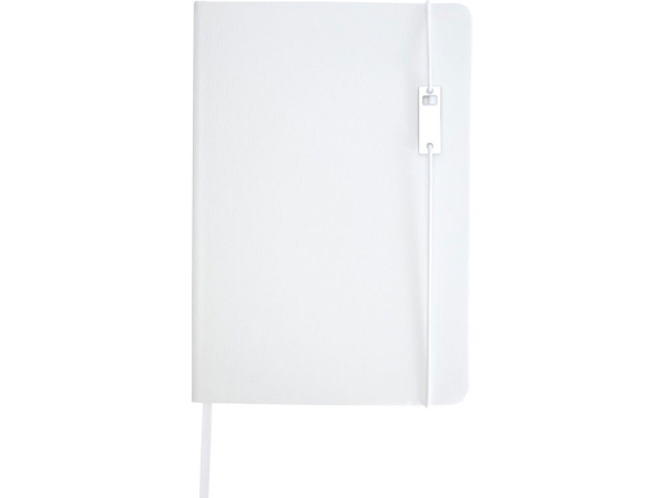 Набор Legato Elegance из блокнота формата А5 в твердой обложке и ручки-роллера, белый/черный