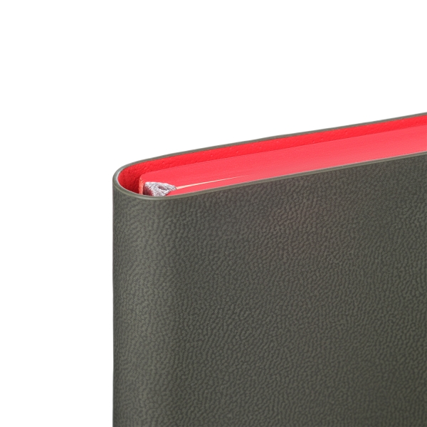 Ежедневник Latte soft touch недатированный, серый/красный