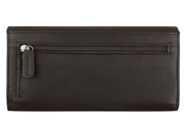 Кошелёк женский BUGATTI Banda, с защитой RFID, коричневый, кожа/полиэстер, 18,5х2,5х9,5 см