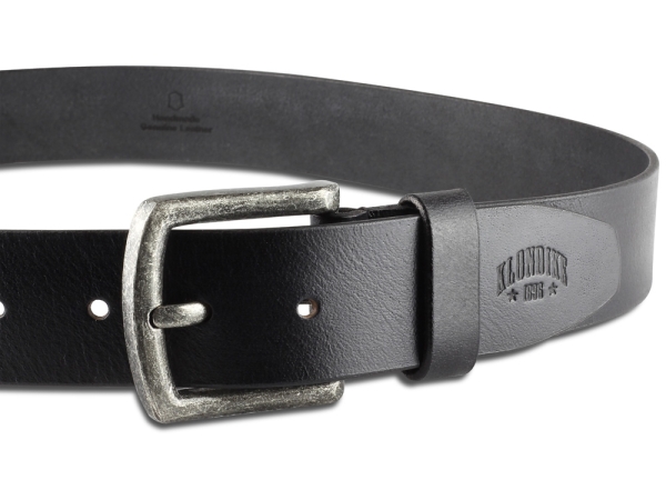 Ремень KLONDIKE Creek, односторонний, натуральная воловья кожа, цвет чёрный, 130 х 4 см