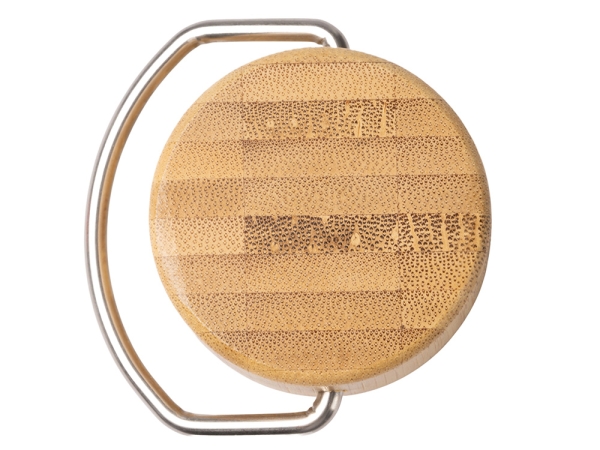 Термобутылка «Нобук» из переработанной нержавеющей стали, с бамбуковой крышкой, красный