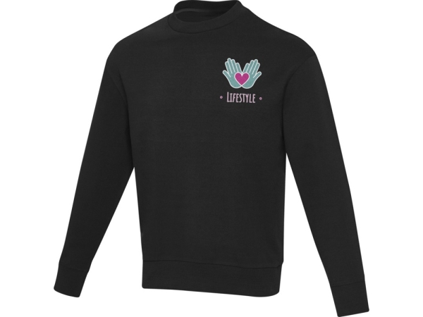 Jet унисекс Aware™ свитер с круглым вырезом из переработанных материалов - сплошной черный