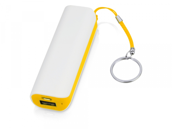 Портативное зарядное устройство (power bank) Basis, 2000 mAh, белый/желтый