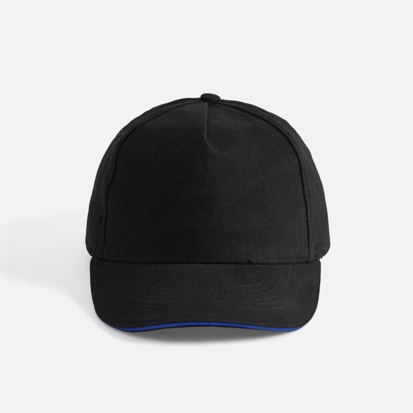 Бейсболка Long Beach, черная с ярко-синим