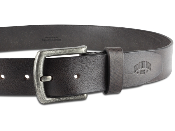 Ремень KLONDIKE Creek, односторонний, натуральная воловья кожа, цвет серый, 120 х 4 см