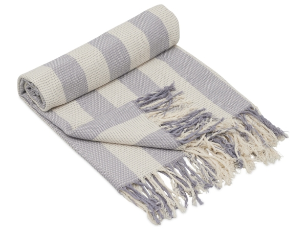 Подарочный набор c пледом, термосом, свечой и миндалем, черный