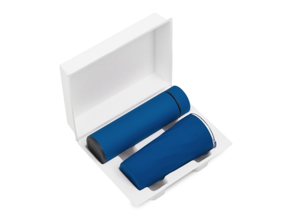 Подарочный набор "FAMILY" с термосом и термокружкой, синий