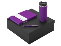Подарочный набор с блокнотом С1, металлической ручкой и термокружкой, фиолетовый Подарочный набор с блокнотом С1, металлической ручкой и термокружкой, фиолетовый