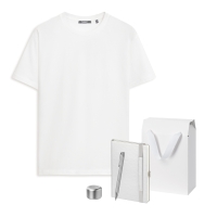 Набор с одеждой KRIS (футболка, колонка, ежедневник, ручка), серебряный, L Набор с одеждой KRIS (футболка, колонка, ежедневник, ручка), серебряный, L