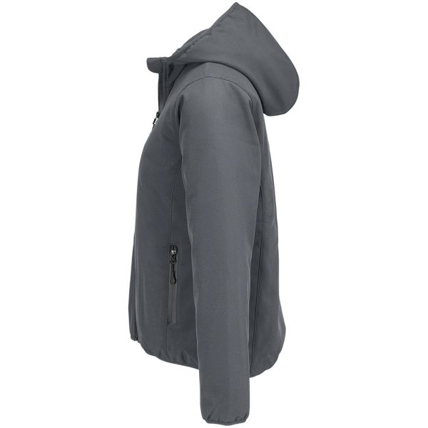 Куртка софтшелл с капюшоном женская Falcon Women, темно-серая