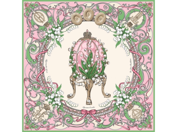 Набор: платок «Ландыши» и свеча «Весенние цветы»