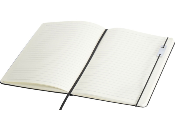 Набор Legato Elegance из блокнота формата А5 в твердой обложке и ручки-роллера, черный/черный