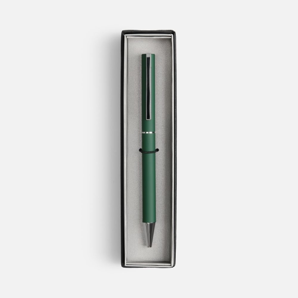 Ручка шариковая Blade Soft Touch в футляре, зеленая
