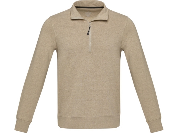 Tin унисекс-свитер с молнией на четверть из переработанных материалов Aware™ - Oatmeal