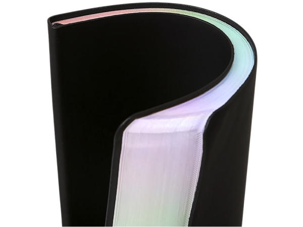 Блокнот А5 в гибкой обложке "Fellini" с голографическим срезом, черный