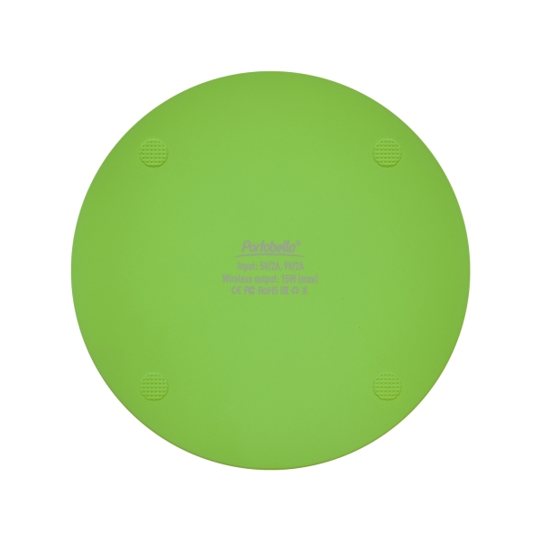 Беспроводное зарядное устройство с подсветкой 15W Аурис (Auris), салатовое