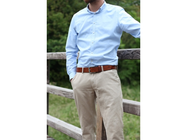 Ремень KLONDIKE Creek, односторонний, натуральная воловья кожа, цвет коньячный, 120 х 4 см