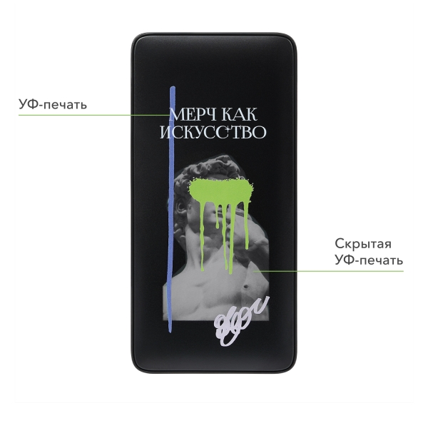 Внешний аккумулятор с цветной подсветкой Ancor PD Max Plus 10000 mAh, черный