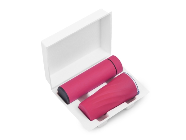 Подарочный набор "FAMILY" с термосом и термокружкой, розовый