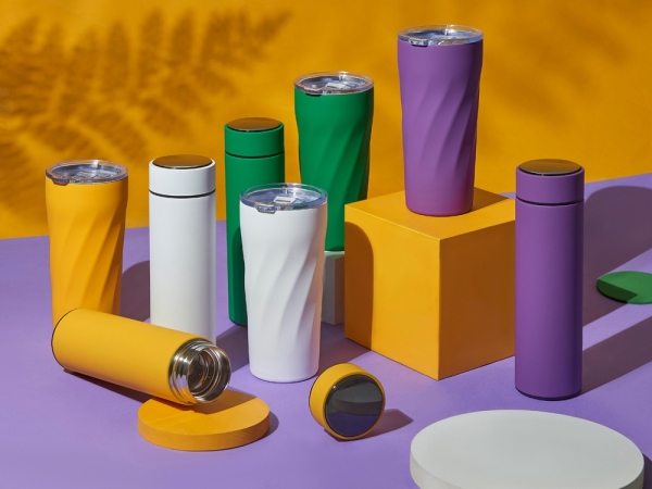 Подарочный набор "FAMILY" с термосом и термокружкой, розовый