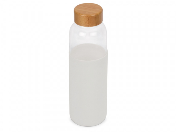 Бутылка для воды стеклянная "Refine", в чехле, 550 мл, белый