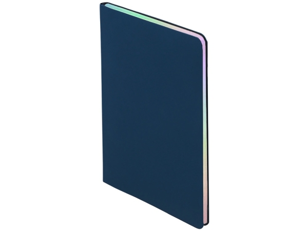 Блокнот А5 в гибкой обложке "Fellini" с голографическим срезом, темно-синий