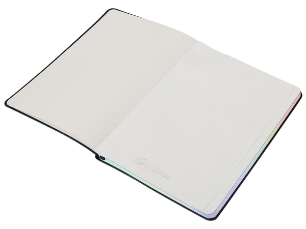 Блокнот А5 в гибкой обложке "Fellini" с голографическим срезом, темно-синий