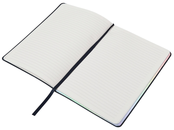 Блокнот А5 в гибкой обложке "Fellini" с голографическим срезом, темно-синий