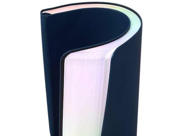 Блокнот А5 в гибкой обложке "Fellini" с голографическим срезом, темно-синий