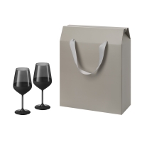 Подарочный набор 2 бокала для вина Black Edition в большом подарочном пакете Подарочный набор 2 бокала для вина Black Edition в большом подарочном пакете