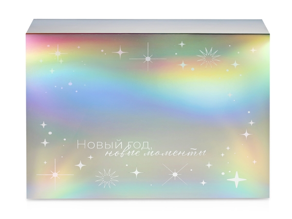 Подарочный набор c пледом, термосом, свечой и миндалем, синий