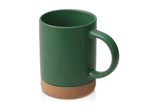 Кружка 450 мл с пробковым дном "Корк & Бон", глубокий зеленый