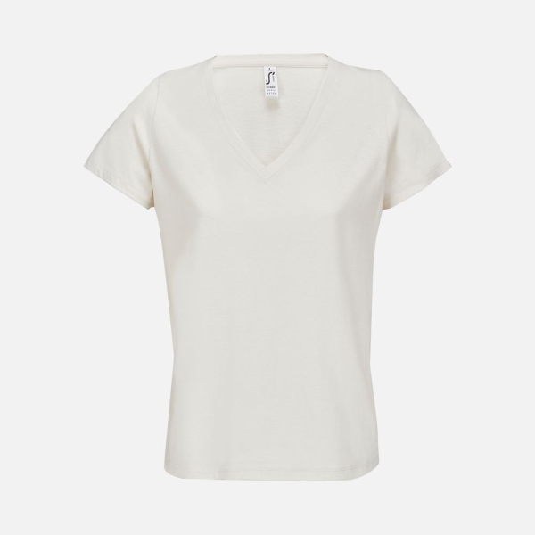 Футболка женская Regent Women с V-образным вырезом, молочно-белая