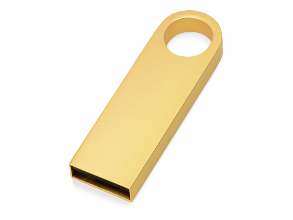 USB 2.0-флешка на 64 Гб с мини чипом и круглым отверстием, золотистыйй