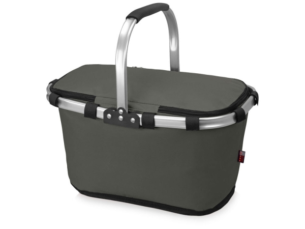 Изотермическая сумка-холодильник "FROST" складная с алюминиевой рамой, серый