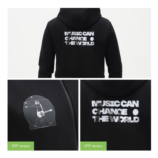 Толстовка на молнии с капюшоном MATEO черная, размер S/M