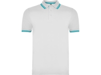 Рубашка поло "Montreal" мужская, белый/бирюзовый Рубашка поло "Montreal" мужская, белый/бирюзовый