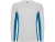 Футболка "Shanghai " мужская с длинным рукавом, белый/королевский синий