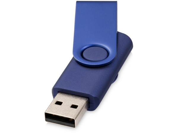 Флеш-карта "Rotate Metallic" USB 2.0 на 4 Gb, темно-синий