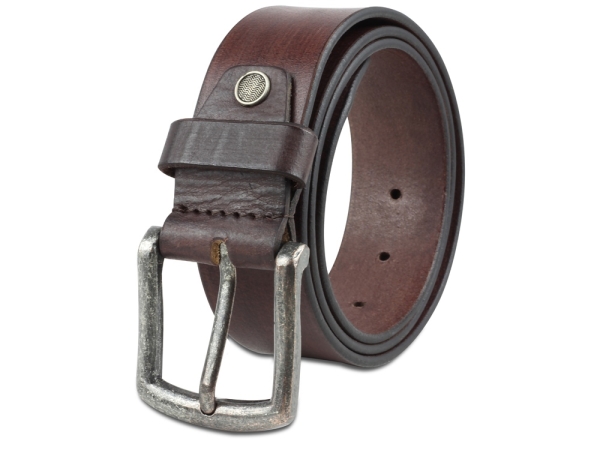 Ремень KLONDIKE Creek, односторонний, натуральная воловья кожа, цвет тёмно-коричневый, 130 х 4 см