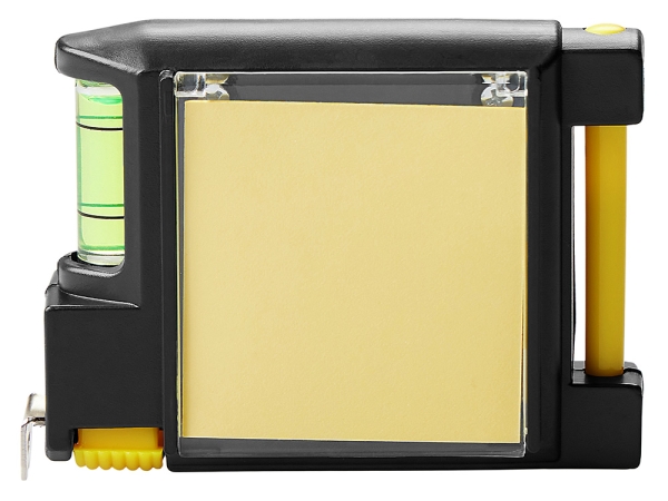 Рулетка на 2 м с уровнем и блоком для записей «Nerd»