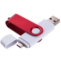 Флешка TWIST COLOR OTG Белая с красным 4018.07.03.16ГБ Флешка TWIST COLOR OTG Белая с красным 4018.07.03.16ГБ