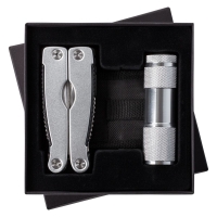 Набор Handmaster: фонарик и мультитул, серебристый Набор Handmaster: фонарик и мультитул, серебристый