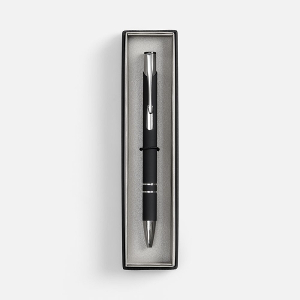 Ручка шариковая Keskus Soft Touch в футляре, черная