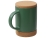 Кружка 450 мл с пробковым дном с крышкой "Корк & Бон", глубокий зеленый
