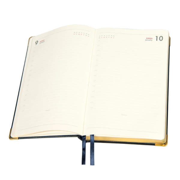 Ежедневник полудатированный Rarity, A5, темно-зелен, рециклированная кожа, кремовый блок, подарочная