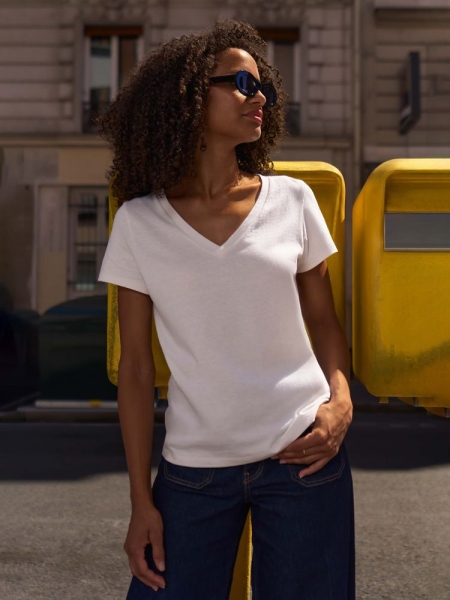 Футболка женская Regent Women с V-образным вырезом, белая